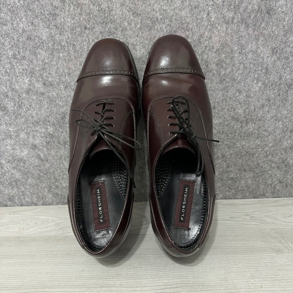 Florsheim Lexington Cap Toe Oxford Shoes Burgundy Leather Mens 11.5 main image 8